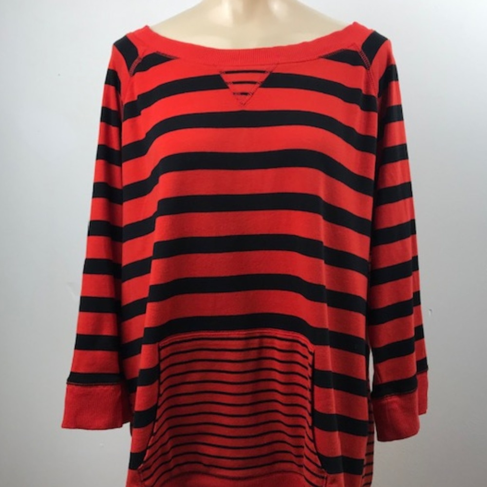 Jones New York Sport Sweatshirt, Red/Black,  Sz 3x